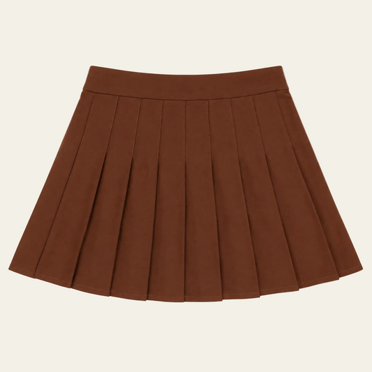 PLEATED COCOA SKIRT