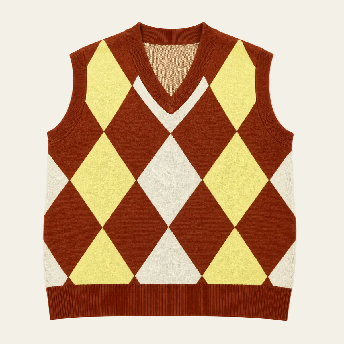 CREAM N DIAMOND SWAETER VEST