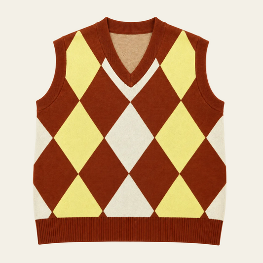 CREAM N DIAMOND SWAETER VEST