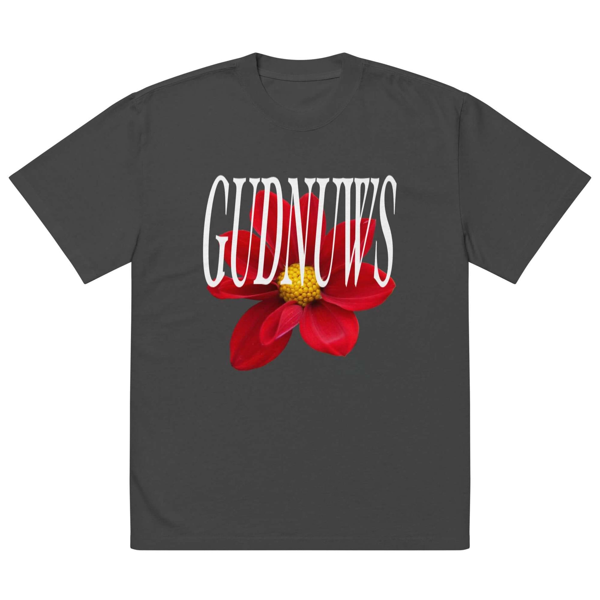 Oversized Red Daisy TEE - gud nuws